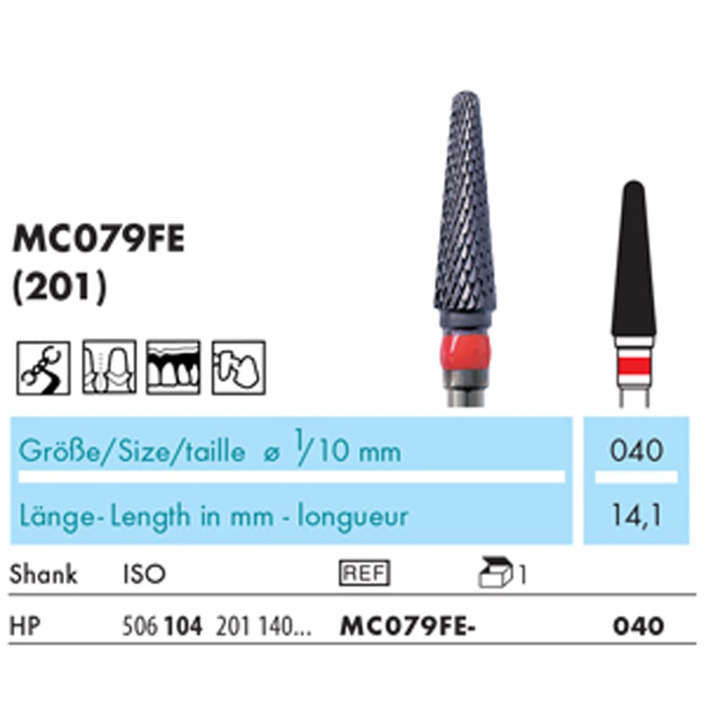 NTI Millennium Carbide Cutter HP Fine Cross Cut MC079 FE 040 - Each