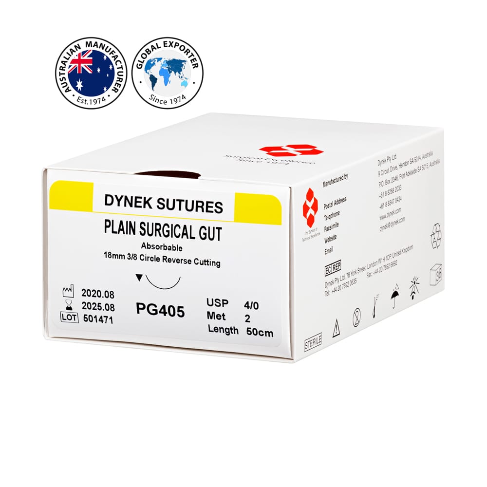 Dynek Suture - Plain Gut 4/0 RC 18mm, PG405 - Box 36