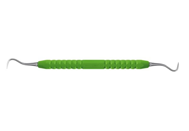 Scaler Sickle Hygienist H6/H7 Green Handle, Exchangeable Ti Tips CA 17cm, 3305-06Ti