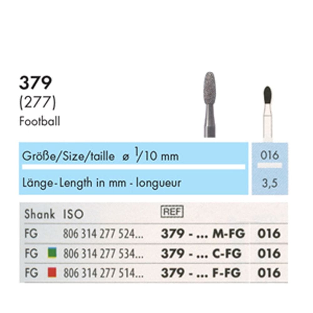 NTI Diamond Bur FG Football 379 - Pack 5