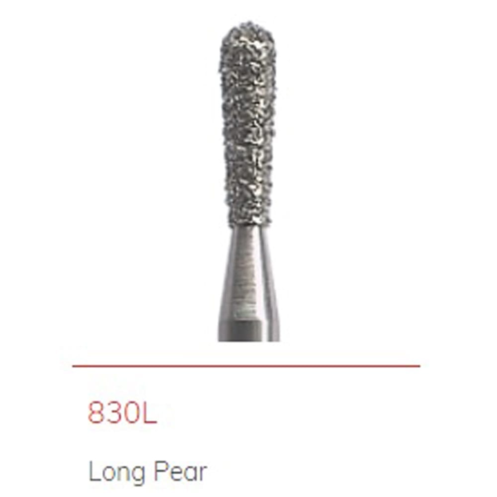 NTI Diamond Bur FG Pear Long 830L - Pack 5