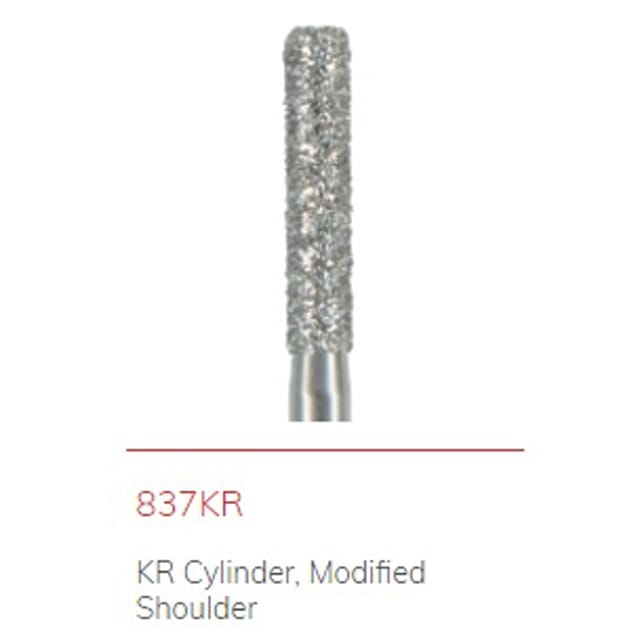 NTI Diamond Bur FG KR Cylinder 837KR - Pack 5