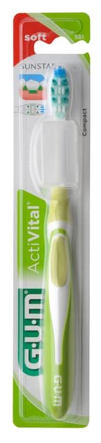 Gum Activital Toothbrush Soft with Tray/Packer, 581M - Asst Colours Pack 12