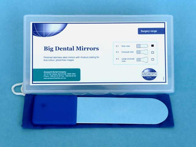 Big Dental Mirror #1, Side View - Pkt 1