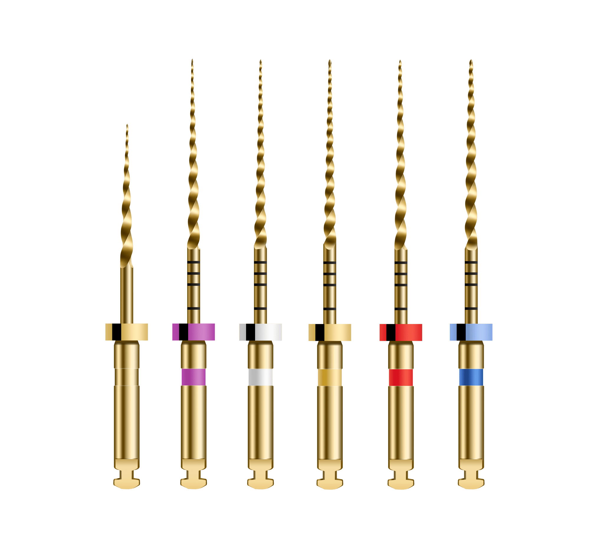 M3 Large Taper Gold NiTi Files 25mm- 6 Pack